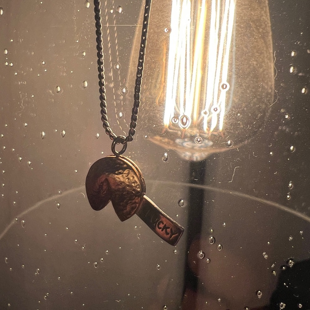 Gold Brighton Fortune Cookie Pendant Necklace - Picture 5 of 5